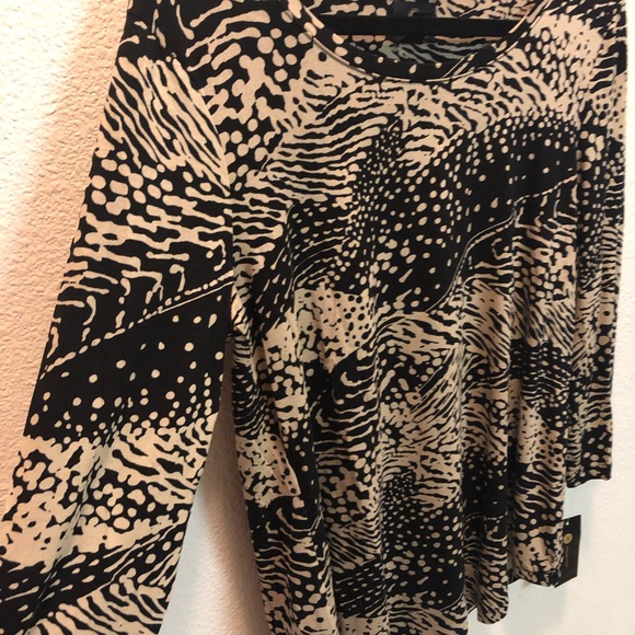 MCollection Cream And Black Multicolor Top Size Small - Picture 4 of 6